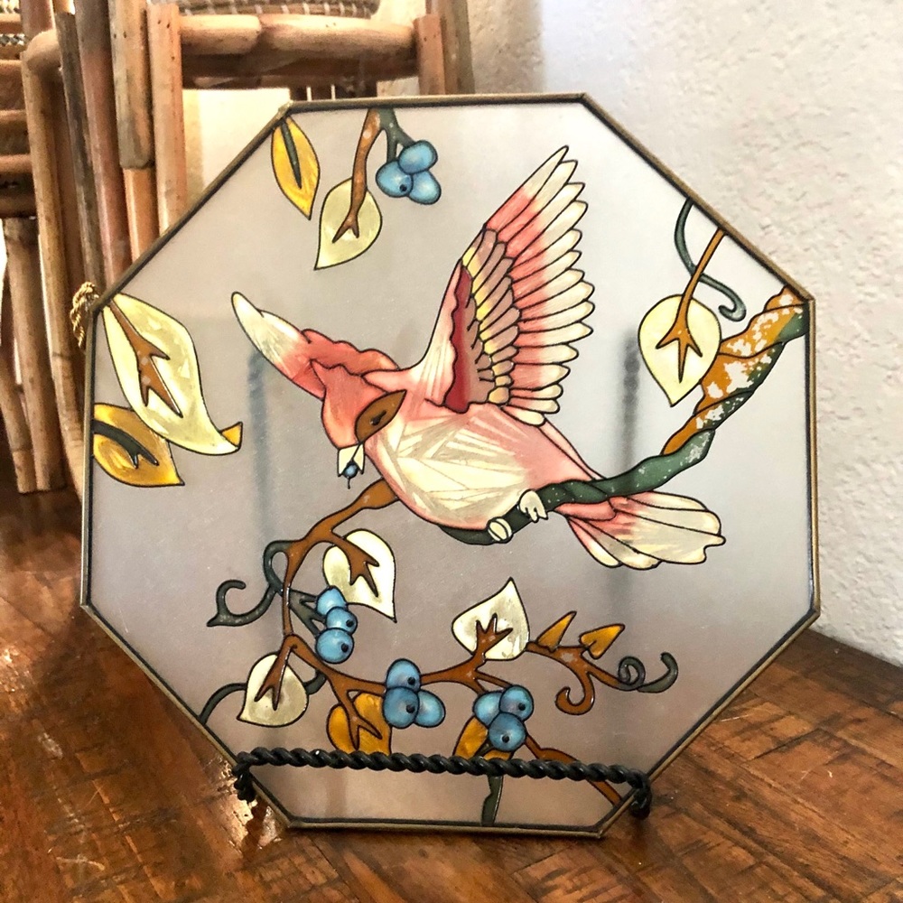 Vintage Hummingbird Sun Catcher 13”x13”